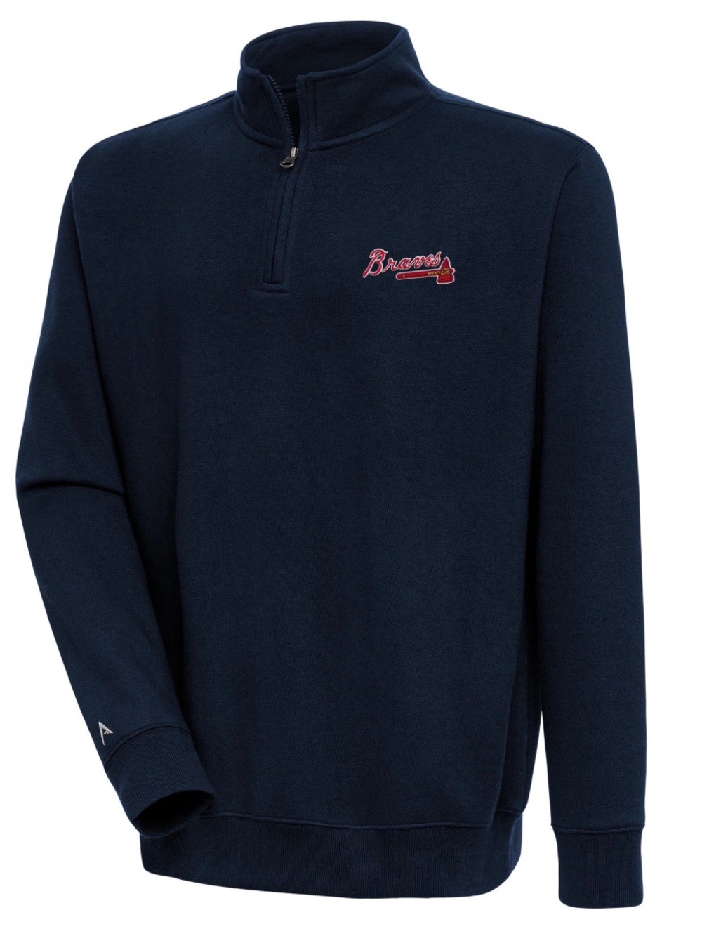 Atlanta Braves MLB 1/4 Zip Pullover Long Sleeve Men’s Large Sweater Jacket Blue